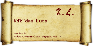 Kádas Luca névjegykártya